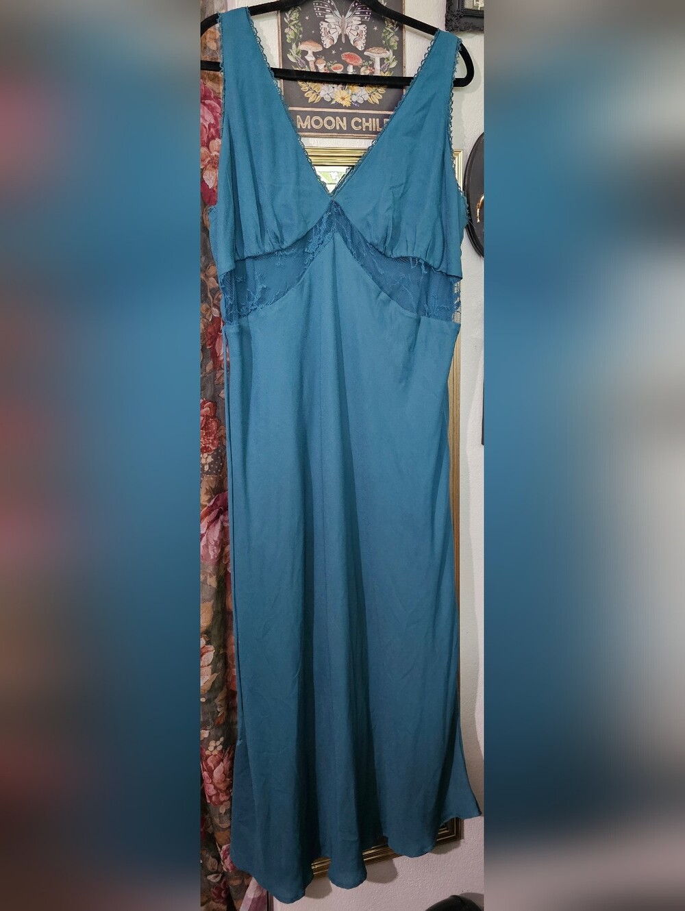 Teal V-Neck Women’s Dress